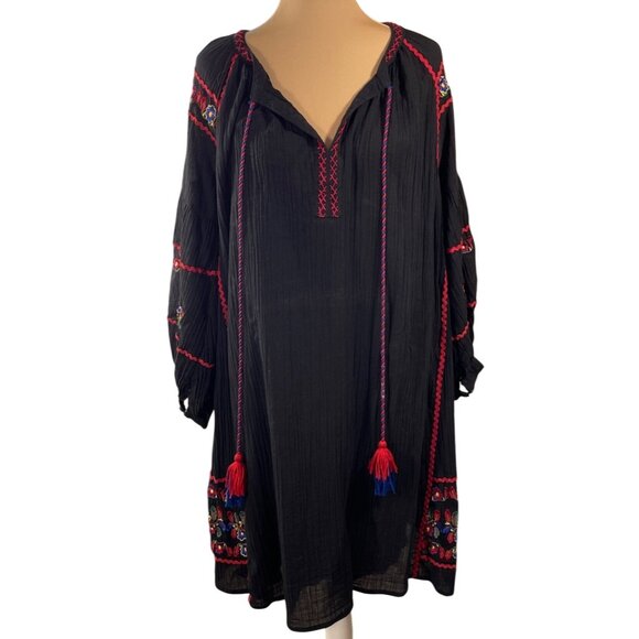 Anthropologie Velvet Graham and Spencer Loane Embroidered Peasant Dress XL (READ - Picture 1 of 13